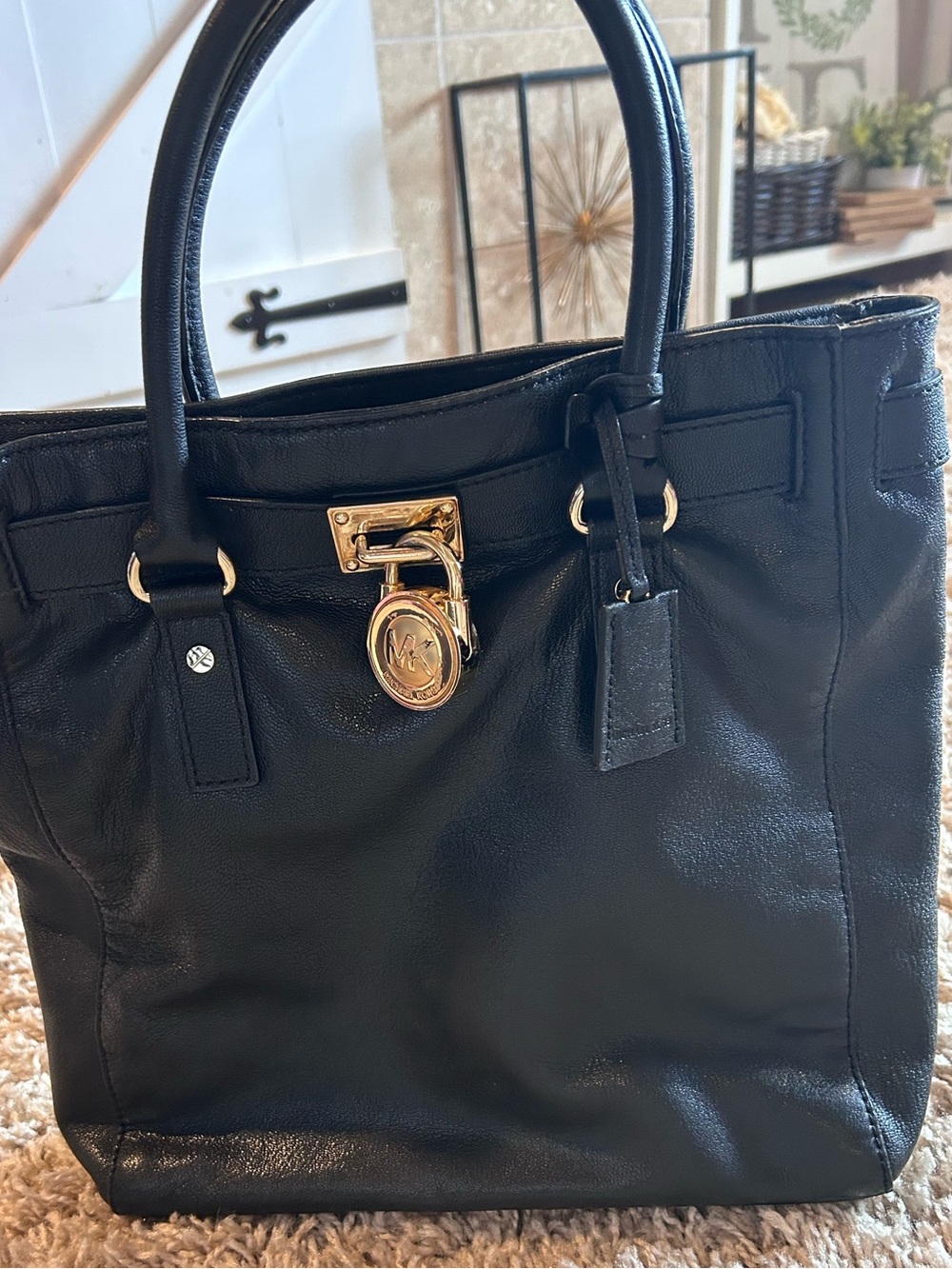 Michael Kors Large Leather Hamilton Tote Purse